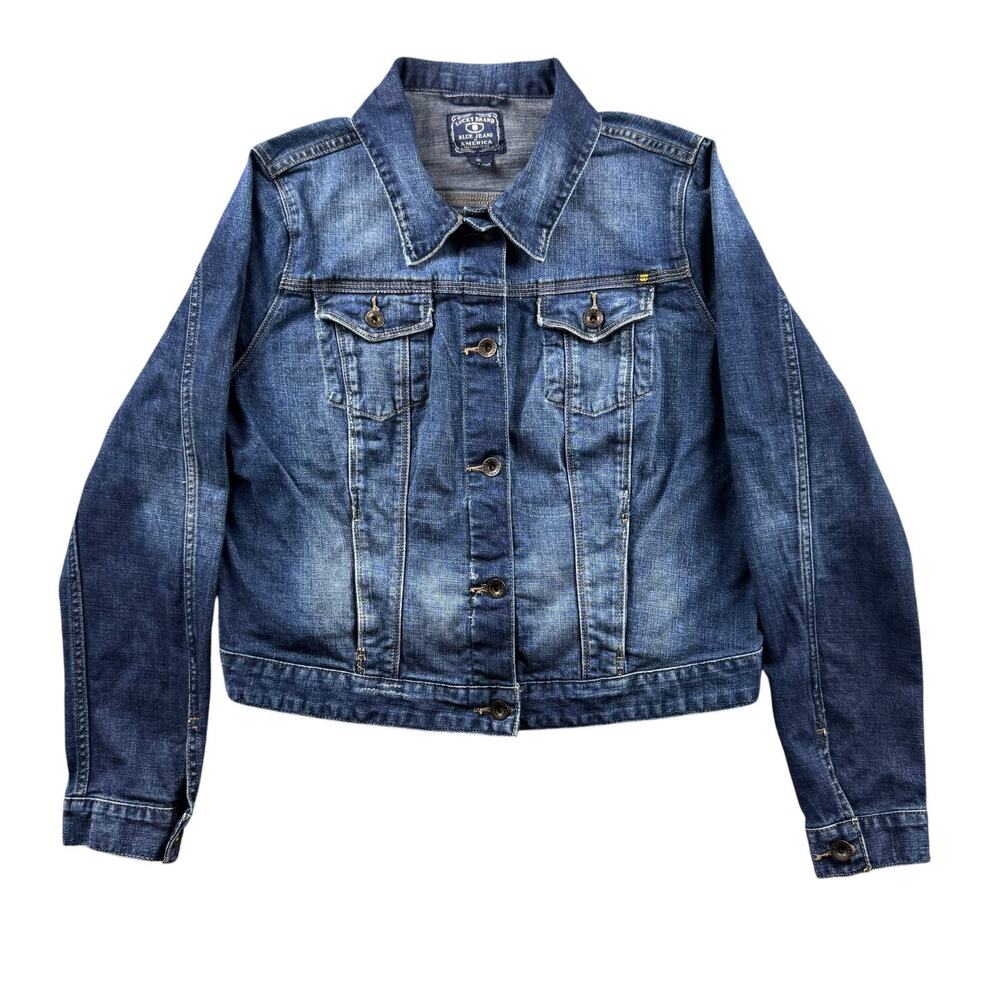 Lucky Brand Blue Pixie Denim Jean Jacket Women's XL Stretch Classic Trucker Coat